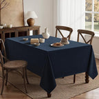 MIULEE Navy Blue Linen Tablecloth 60x104 Inch Rectangle Table Cloth Waterproof,Stain Resistant & Wrinkle Resistant for Dining Party Wedding