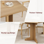 Garvee 71" Large Dining Table for 6 to 8 People, Modern Dinner Table with Unique Wooden Legs, Rectangle Dining Table for Kitchen, Dining Room & Living Room, Oak