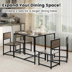 COSTWAY 3-Piece Small Dining Table Set for 2, Industrial Dinette Set with Sturdy Metal Frame & Wood Grain Tabletop, Space-Saving Kitchen Table and Chairs for Apartment, Small Spaces (Gray Oak)