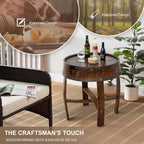 Whiskey Barrel End Table,Round Wood Wine Barrel Side Table Outdoor,Rustic Wine Barrel Bourbon Barrel Coffee Table for Small Spaces,Oak Barrel Decor Furniture for Living Room Bedroom