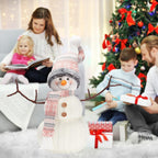 Christmas 2025 Animated Snowman Decorations, Xmas Handmade Plush Ornaments for Indoor, Home and Holiday, Present for Family and Friends
