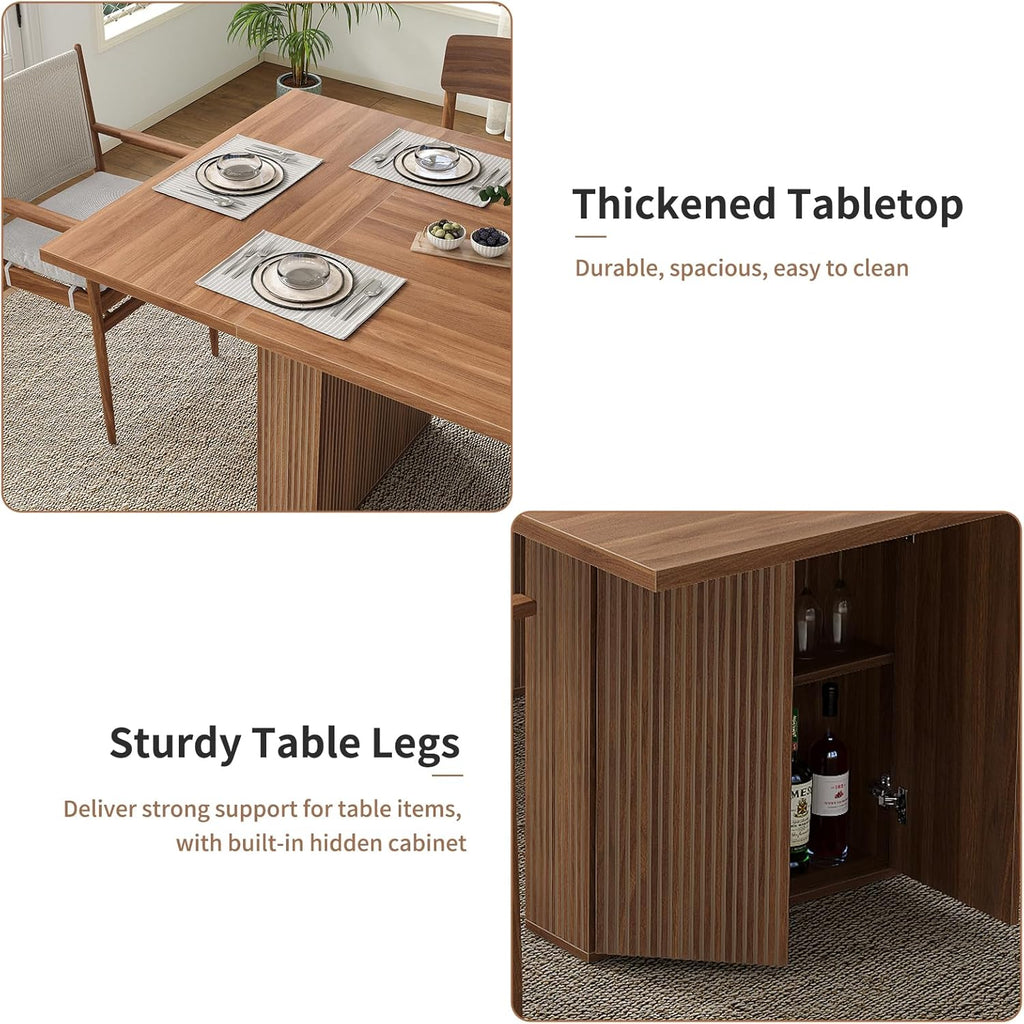 Yanosaku 78.7'' Dining Table for 4 6 8 10, Rectangular Kitchen Table with Storage, Farmhouse Dining Room Table for Kitchen, Dining Room, Living Room