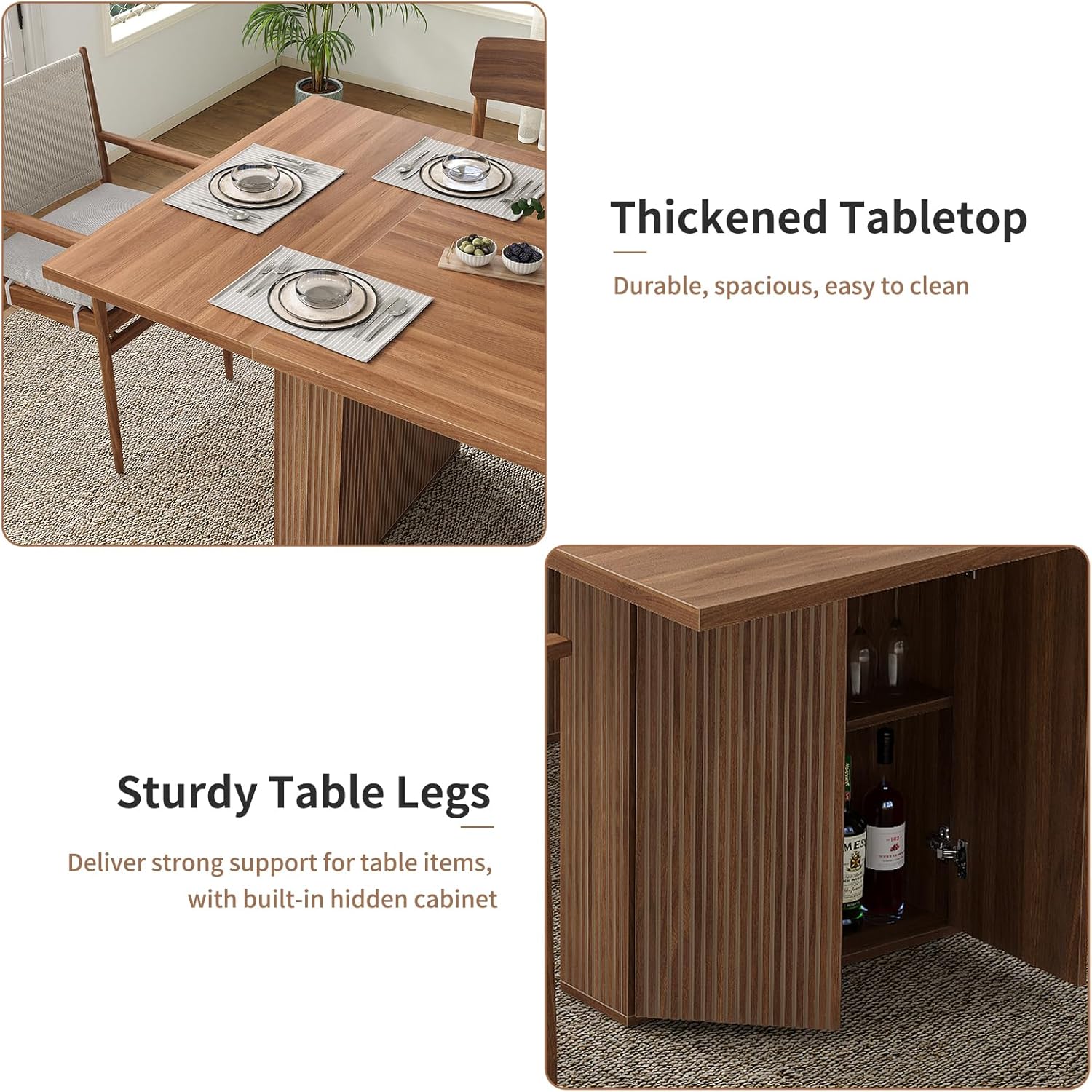 Yanosaku 78.7'' Dining Table for 4 6 8 10, Rectangular Kitchen Table with Storage, Farmhouse Dining Room Table for Kitchen, Dining Room, Living Room