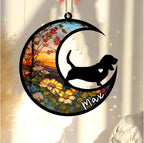 Personalized Dog Memorial, Custom Name Basset Hound Dog Christmas Ornament with Name, Custom Breeds, Pet Loss Light Catcher, Gifts for Lovers Loss of Pet Sympathy on Mothers Day Christmas