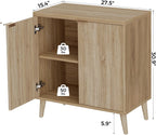 Homleke Buffet Cabinet with Storage, Modern Fluted Accent Sideboard with Doors & Adjustable Shelf, Buffet Table Entryway Cabinets for Living Room, Kitchen, Dining Room, Hallway, Natural