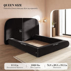 YITAHOME Queen Size Bed Frame, Curved Arched Soft Cloud Bed with Headboard