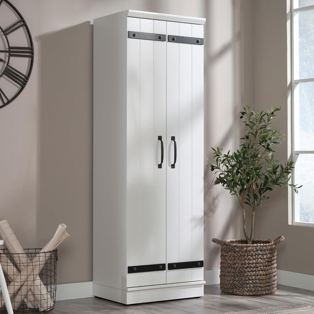 Sauder HomePlus 2-Door Kitchen Pantry Cabinet/Pantry cabinets, Soft White Finish