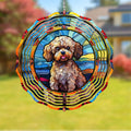 Poodle Dog Wind Spinners Outdoor Dog Memorial Gifts, 3D Metal Kinetic Hanging Garden Wind Spinner, Spinner Decor, Wind Sculptures for Outdoor & Indoor, Window, Yard Decor (Poodle 1)