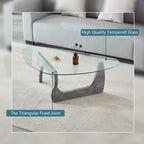Btrpily Wooden Coffee Table - Modern Marble Coffee Table， Contemporary, Stylish, High-End Furnishing for Your Living Room (Marble Stone, Triangle)
