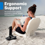Step2 Seashell Flip Seat 2 Pack, Adult Portable Outdoor Chairs for Poolside, Camping, Beach, Stadium, Providing Back Support, Made of UV20 Durable Plastic, Incredible White