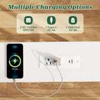 SUPERJARE 78.8 inch Narrow Behind Couch Table with 2 Charging Stations | 2 AC Outlets with USB-C Ports, Extra Storage Behind Sofa, Long Sofa Table Console Table for Entryway Living room, White