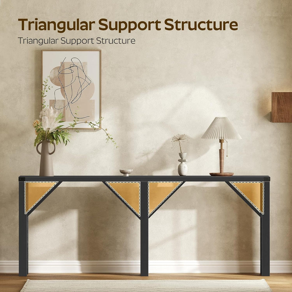 YATINEY Console Table, 70.8" Long Behind Couch Sofa Table, Entryway Table, Farmhouse Console Table for Narrow Spaces, Hallway, Living Room, Black CT31BB