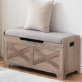 coucheta Storage Chest, Farmhouse Storage Trunk, Wooden Entryway Storage Bench with Safety Hinge and Lift-Top for Entryway, Living Room, Grey
