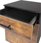 Relaxdays Roll Container with 3 Drawers, Hanging File, Castors, 57.5x40x40 cm, Black/Brown Filing Cabinet