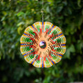 Garden Decor Sun Wind Spinner – 12-in Gazing Sun Hanging Decoration for Yard and – Boho Multicolored Ornament Spinner for Outdoor