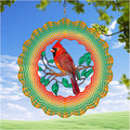 Cardinal Wind Spinners Garden Decor as Birthday Gifts for Women Mom,12 inch 3D Stainless Steel Hanging Wind Spinner Metal Catchers Kinetic Sculpture for Outdoor Decor, Patio,Yard Decorations