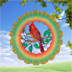 Cardinal Wind Spinners Garden Decor as Birthday Gifts for Women Mom,12 inch 3D Stainless Steel Hanging Wind Spinner Metal Catchers Kinetic Sculpture for Outdoor Decor, Patio,Yard Decorations