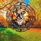 Bulldog Dog Wind Spinners Outdoor Dog Memorial Gifts, 3D Metal Kinetic Hanging Garden Wind Spinner, Spinner Decor, Wind Sculptures for Outdoor & Indoor, Window, Yard Decor (Bulldog 1)