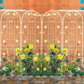 4 Pack Metal Garden Trellis 71" H Cream White Garden Fence Rustproof Trellis for Climbing Plants Support Roses Flower Outdoor Lawn, White 6FT