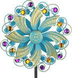 Metal Wind Spinners Outdoor, Golden Kinetic Wind Sculpture Garden Pinwheels with Metal Stake, Yard Art Decor for Patio, Lawn & Garden, Creative Gifts 57.5 * 13 Inch