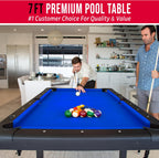 GoSports Billiards Game Table - Foldable Design, Includes Full Set of Pool Balls, 2 Cue Sticks, Chalk, and Felt Brush
