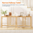 HOOBRO Narrow Console Table, Sofa Table for Entrance, 39.4" Long Entryway Behind Couch Table, Bamboo Hallway Table, Entryway Table, for Living Room, Foyer, Natural YL107XG01
