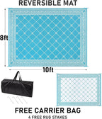 HiiARug Outdoor Rug for Patios Clearance 8'x10' Plastic Straw Rug Waterproof Reversible RV Mat Outdoor Area Rugs for RV, Backyard, Deck, Camping
