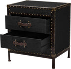 Baxton Studio Laura Vintage Black Canvas 2-Drawer End Table Trunk