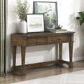 Lexicon Rectangle Wood Sofa Table with 2 Dovetail Drawers, Cherry Veneer Console Table with Antique Bronze Knobs & Sturdy Wood Construction for Elegant Living Room, Entryway, Easy Assembly, Brown
