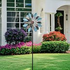 WONDER GARDEN Wind Spinners Outdoor - Metal Wind Spinner Windmill, 4.3 Ft Kinetic Wind Sculpture & Spinners for Yard Patio Lawn Decor