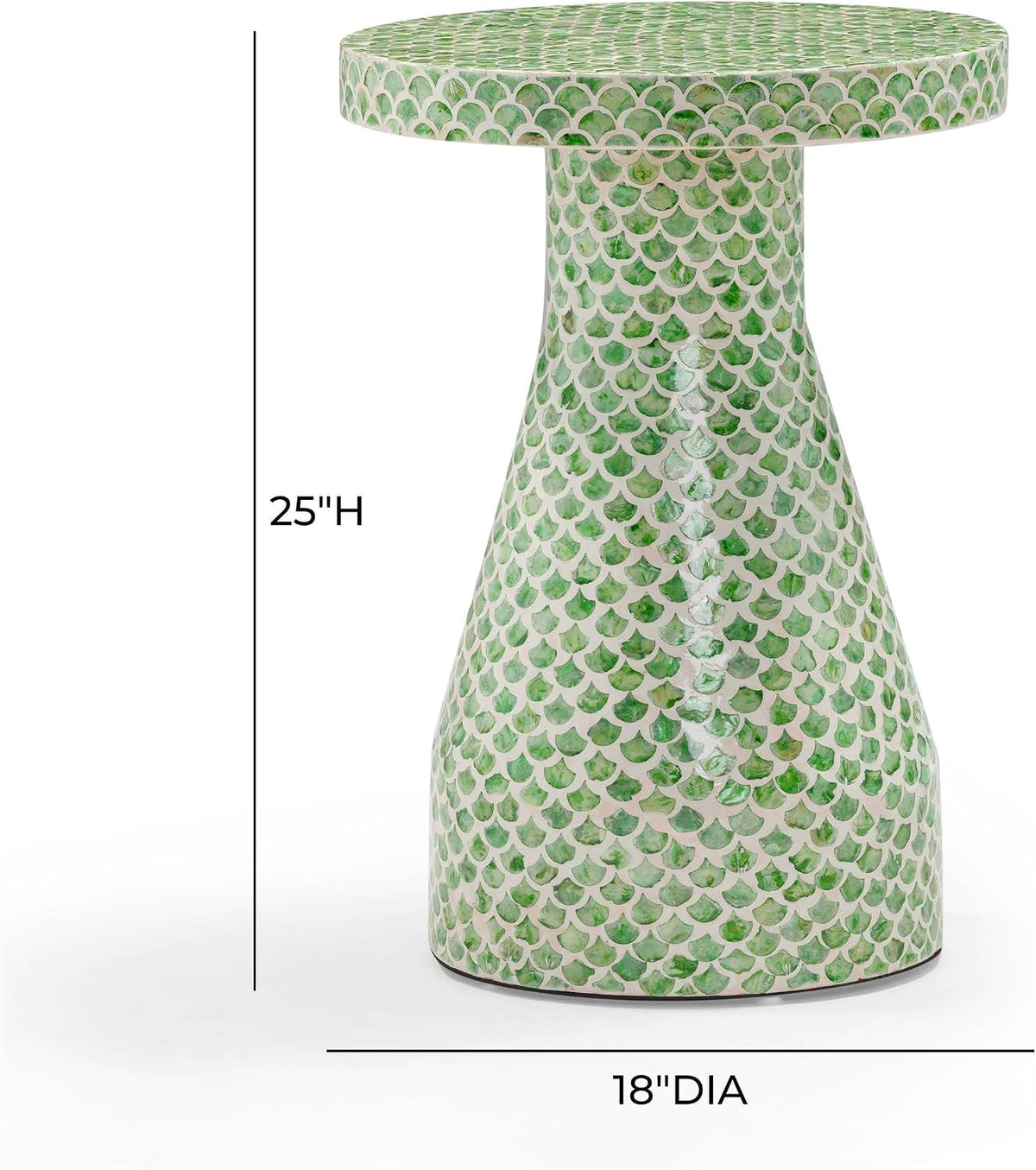 Tov Furniture Halio Green Shell Side Table