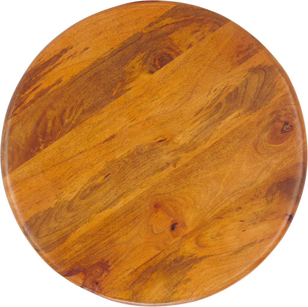 SAFAVIEH Home Collection - Karin Side Table, Round Dark Brown Solid Wood Design, Fully Assembled (ACC3730A)