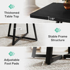 Tribesigns Square Commercial Dining Table Set of 4, 31.5" Heavy Duty Dinner Table with Metal Base, Wooden Kitchen Table for Restaurant, Cafe, Bakery, School, Apartment (Chairs are not Included)