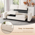 ELUCHANG Oversized 85'' Couches for Living Room, Modern 3-Seater Cloud Couch with Removable Cover, Wide Armrest, Thick Spring Cushions, Comfy Deep Sofa for Apartment, Office, Small Space, Linen Beige