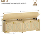 Hzuaneri 59" Boho Storage Chest and Bench | 70 Gal | 330lb Seat | Soft-Close Hinges | Camel Yellow | Shoe and Blanket Storage for Bedroom, Living Room, Entryway | Easy Assembly | SB15002Y