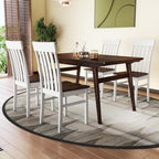 Giantex Wooden Dining Chairs Set of 2, Farmhouse Kitchen Chair with Hollowed Backrests & Rubber Wood Seats, Rustic Wood Side Chairs for Home Living Room Restaurant
