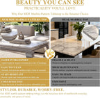 3-Piece Faux Marble Coffee Table Set with Silver Stainless Steel Legs | Modern Rectangular Center Table and 2 Square End Tables for Living Room, Office
