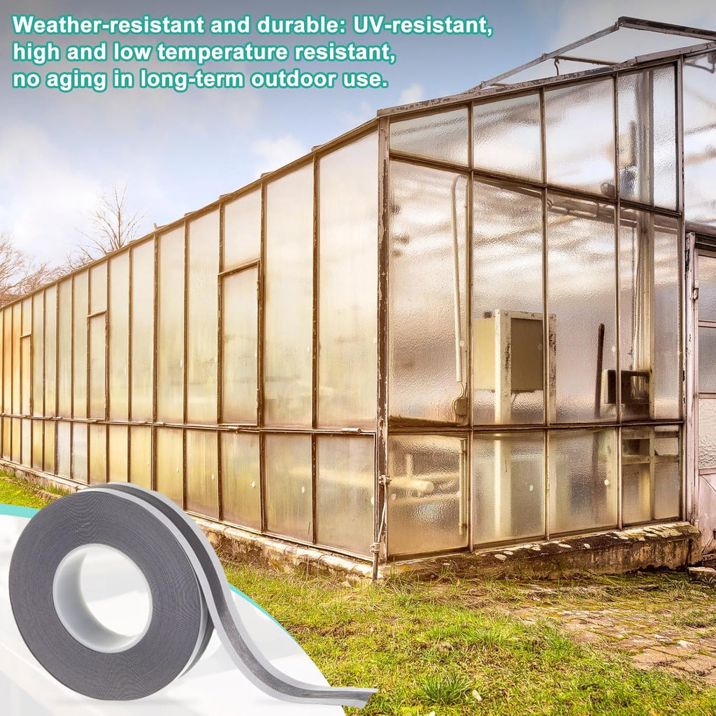 Frienda 2 Roll 82 ft Vented Polycarbonate Tape Dustproof Waterproof Self Adhesive Greenhouse Tape UV Heat Resistant for Polycarbonate Greenhouse Panel Roofing Multi Wall Panels Outdoor Repairs (25 mm)