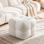 Zesthouse Square Pouf Ottoman Footstool, Modern Vanity Chair for Bedroom
