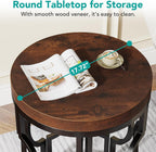 Tribesigns Round End Table Set of 2, Industrial Side Table with Metal Hollow Frame, Small Bedside Table Nightstand for Living Room, Bedroom, Easy Assembly (Rustic Brown,2 PCS)