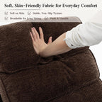 DYNOX Power Lift Recliner Chair for Elderly, Dual Motor Lay Flat Lift Chair with Heat & Massage, 350 LBS Capacity(9188,Chenille,Brown)