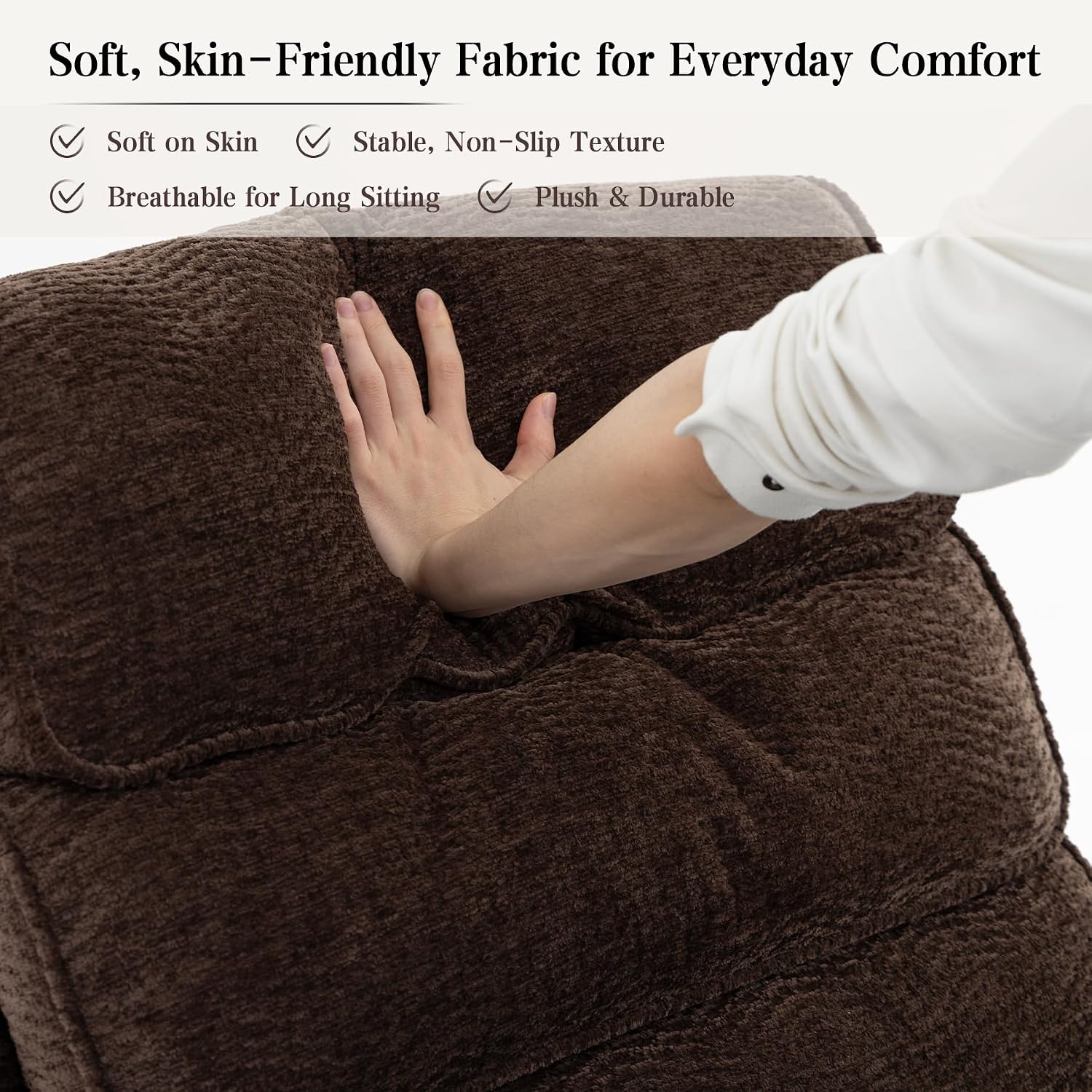 DYNOX Power Lift Recliner Chair for Elderly, Dual Motor Lay Flat Lift Chair with Heat & Massage, 350 LBS Capacity(9188,Chenille,Brown)