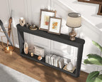 Rovibek Modern 70 Inch Entryway Table Narrow - Behind Sofa Table Narrow, 8 Inch Deep Console Table Behind Couch with Open Storage, Black Entryway Table for Hallway, Foyer, Living Room