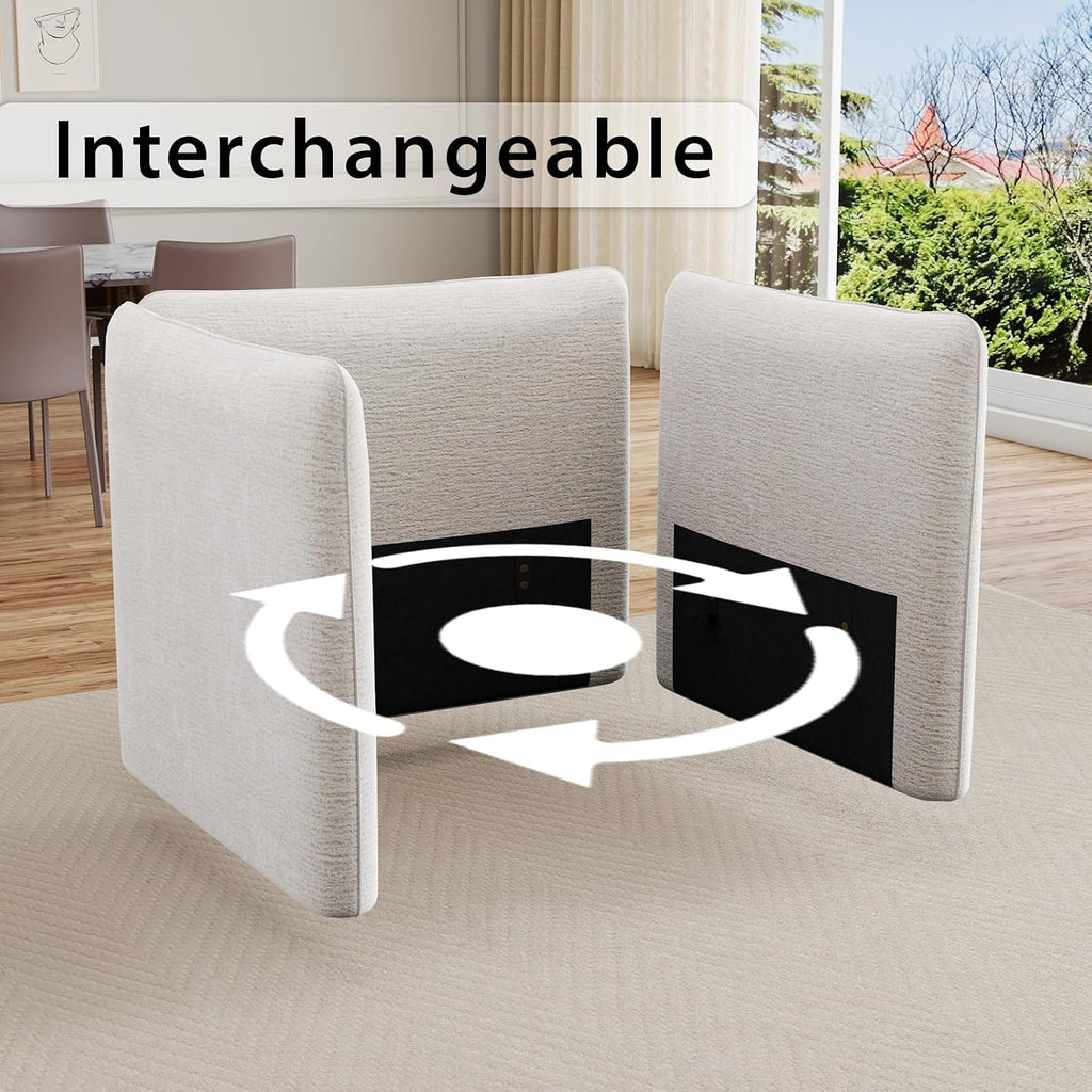 DreamDashio Chenille Armrest/Backrest Adjustable Angle for Modular Sectioanl Sofa, 3 Pieces, Beige