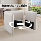 DreamDashio Chenille Armrest/Backrest Adjustable Angle for Modular Sectioanl Sofa, 3 Pieces, Beige