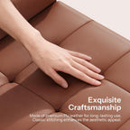 HOOBRO Ottoman with Storage, 46.7'' Storage Ottoman Bench with Safety Hinge, Storage Bench with Metal Legs, Synthetic Leather with Stitching Bench for Living Room, Entryway, Brown BR120CW01