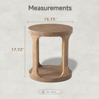 COZAYH Farmhouse Small End Table Wood Round Side Table for Small Space Rustic Pedestal Table for Living Room, Office, Couch, Distressed Wood Grey Finish