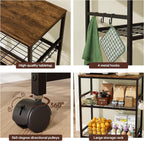 itchen Rolling Cart, 3-Tier Microwave Stand with Lockable Wheels, One-Piece Shelf, Kitchen Utility Storage Cart for Coffee Bar,Apartment, Dorm, Laundry Room, Office, 23.6" x 15.7" x 27.6", Brown