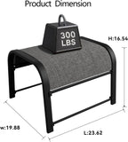 Outdoor Footstool Ottoman with Sturdy Metal Frame & Breathable Textilene Fabric, All-Weather Portable Footrest for Patio, Lawn, Garden, Poolside, Balcony, Camping, Porch & Indoor Use (2, Black)