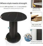 Homes: Inside + Out Elara Modern 54-inch Oval Dining Table with Fluted Pedestal Base, Seats up to 4, for Home Kitchen, Living Room, Black